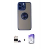 MARSİLYAN™- iPhone 14 Pro Max Kılıf Yörünge Çizgi - Siyah Bilvis 5in1 3D Magic Cam Ekran Koruyucu + Bilvis Titan Kamera Lens - DNMR