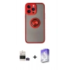 MARSİLYAN™- iPhone 14 Pro Max Kılıf Yörünge Çizgi - Siyah Bilvis 5in1 3D Magic Cam Ekran Koruyucu + Bilvis Titan Kamera Lens - GD