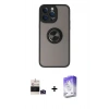 MARSİLYAN™- iPhone 14 Pro Max Kılıf Yörünge Çizgi - Siyah Bilvis 5in1 3D Magic Cam Ekran Koruyucu + Bilvis Titan Kamera Lens - DNMR