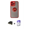 MARSİLYAN™- iPhone 14 Pro Max Kılıf Yörünge Çizgi - Siyah Bilvis 5in1 3D Magic Cam Ekran Koruyucu + Raze Metal Kamera Lens - GD