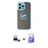 MARSİLYAN™- iPhone 14 Pro Max Kılıf Yörünge Çizgi - Siyah Bilvis 5in1 5D Magic Hayalet Cam Ekran Koruyucu + Bilvis Titan Kamera Lens - DNMR
