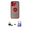MARSİLYAN™- iPhone 14 Pro Max Kılıf Yörünge Çizgi - Siyah Bilvis 5in1 5D Magic Hayalet Cam Ekran Koruyucu + Bilvis Titan Kamera Lens - GD