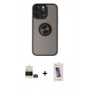 MARSİLYAN™- iPhone 14 Pro Max Kılıf Yörünge Çizgi - Siyah Joko 5D Cam + Bilvis Titan Kamera Lens - GD