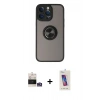 MARSİLYAN™- iPhone 14 Pro Max Kılıf Yörünge Çizgi - Siyah Joko 5D Cam + Bilvis Titan Kamera Lens - GS