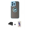MARSİLYAN™- iPhone 14 Pro Max Kılıf Yörünge Çizgi - Siyah Joko 5D Cam + Raze Metal Kamera Lens - GS