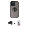 MARSİLYAN™- iPhone 14 Pro Max Kılıf Yörünge Çizgi - Siyah Joko 5D Cam + Raze Metal Kamera Lens - GS