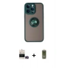 MARSİLYAN™- iPhone 14 Pro Max Kılıf Yörünge Çizgi - Siyah Joko Magic 5D Hayalet Cam + Bilvis Titan Kamera Lens - GD