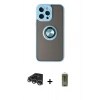 MARSİLYAN™- iPhone 14 Pro Max Kılıf Yörünge Çizgi - Siyah Joko Magic 5D Hayalet Cam + Raze Metal Kamera Lens - GS