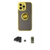 MARSİLYAN™- iPhone 14 Pro Max Kılıf Yörünge Çizgi - Siyah Joko Magic 5D Hayalet Cam + Raze Metal Kamera Lens - GS
