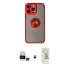 MARSİLYAN™- iPhone 14 Pro Max Kılıf Yörünge Çizgi - Siyah Mat Seramik Nano Ekran Koruyucu + Bilvis Titan Kamera Lens - GS