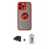 MARSİLYAN™- iPhone 14 Pro Max Kılıf Yörünge Çizgi - Siyah Polymer Nano Ekran Koruyucu + Raze Metal Kamera Lens - GS
