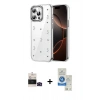 MARSİLYAN™- iPhone 14 Pro Max Kılıf Yörünge Form - Şeffaf Royal Nano Ekran Koruyucu + Bilvis Titan Kamera Lens - SH