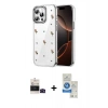 MARSİLYAN™- iPhone 14 Pro Max Kılıf Yörünge Form - Şeffaf Royal Nano Ekran Koruyucu + Bilvis Titan Kamera Lens - SH