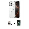 MARSİLYAN™- iPhone 14 Pro Max Kılıf Yörünge Form - Siyah 360 Mat Full Body Arka Koruyucu + Bilvis Titan Kamera Lens - SH