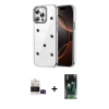 MARSİLYAN™- iPhone 14 Pro Max Kılıf Yörünge Form - Siyah 360 Mat Full Body Arka Koruyucu + Bilvis Titan Kamera Lens - SH