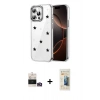 MARSİLYAN™- iPhone 14 Pro Max Kılıf Yörünge Form - Siyah 6D Mat Seramik Hayalet Nano Ekran Koruyucu + Bilvis Titan Kamera Lens - GD