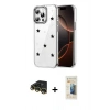 MARSİLYAN™- iPhone 14 Pro Max Kılıf Yörünge Form - Siyah 6D Mat Seramik Hayalet Nano Ekran Koruyucu + Raze Metal Kamera Lens - GD