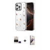 MARSİLYAN™- iPhone 14 Pro Max Kılıf Yörünge Form - Siyah Bilvis 3D Mat Cam Ekran Koruyucu + Bilvis Titan Kamera Lens - DNMR