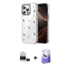 MARSİLYAN™- iPhone 14 Pro Max Kılıf Yörünge Form - Siyah Bilvis 5in1 5D Magic Hayalet Cam Ekran Koruyucu + Bilvis Titan Kamera Lens - SH