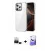 MARSİLYAN™- iPhone 14 Pro Max Kılıf Yörünge Form - Siyah Bilvis 5in1 5D Magic Hayalet Cam Ekran Koruyucu + Bilvis Titan Kamera Lens - SH