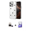 MARSİLYAN™- iPhone 14 Pro Max Kılıf Yörünge Form - Siyah Bilvis 5in1 5D Magic Hayalet Cam Ekran Koruyucu + Bilvis Titan Kamera Lens - SH
