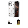 MARSİLYAN™- iPhone 14 Pro Max Kılıf Yörünge Form - Siyah Buffer Cam Ekran Koruyucu + Bilvis Titan Kamera Lens - GD