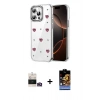 MARSİLYAN™- iPhone 14 Pro Max Kılıf Yörünge Form - Siyah Buffer Hayalet Cam Ekran Koruyucu + Bilvis Titan Kamera Lens - GD