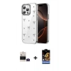 MARSİLYAN™- iPhone 14 Pro Max Kılıf Yörünge Form - Siyah Buffer Hayalet Cam Ekran Koruyucu + Bilvis Titan Kamera Lens - DNMR