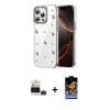 MARSİLYAN™- iPhone 14 Pro Max Kılıf Yörünge Form - Siyah Buffer Hayalet Cam Ekran Koruyucu + Bilvis Titan Kamera Lens - DNMR