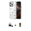 MARSİLYAN™- iPhone 14 Pro Max Kılıf Yörünge Form - Siyah Joko Magic 5D Hayalet Cam + Bilvis Titan Kamera Lens - SH