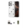 MARSİLYAN™- iPhone 14 Pro Max Kılıf Yörünge Form - Siyah Joko Magic 5D Hayalet Cam + Bilvis Titan Kamera Lens - GS