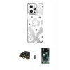 MARSİLYAN™- iPhone 14 Pro Max Kılıf Yörünge Işık Prime - Şeffaf 360 Full Body Arka Koruyucu + Raze Metal Kamera Lens - GD