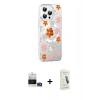 MARSİLYAN™- iPhone 14 Pro Max Kılıf Yörünge Işık Prime - Şeffaf Pasifik Cam Ekran Koruyucu + Bilvis Titan Kamera Lens - GD