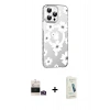 MARSİLYAN™- iPhone 14 Pro Max Kılıf Yörünge Işık Prime - Şeffaf Pasifik Cam Ekran Koruyucu + Bilvis Titan Kamera Lens - GD