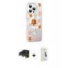 MARSİLYAN™- iPhone 14 Pro Max Kılıf Yörünge Işık Prime - Şeffaf Pasifik Cam Ekran Koruyucu + Raze Metal Kamera Lens - GD