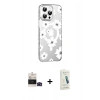 MARSİLYAN™- iPhone 14 Pro Max Kılıf Yörünge Işık Prime - Şeffaf Pasifik Cam Ekran Koruyucu + Bilvis Titan Kamera Lens - SH