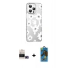 MARSİLYAN™- iPhone 14 Pro Max Kılıf Yörünge Işık Prime - Siyah 18D Cam Ekran Koruyucu + Bilvis Titan Kamera Lens - SH