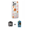 MARSİLYAN™- iPhone 14 Pro Max Kılıf Yörünge Işık Prime - Siyah 18D Cam Ekran Koruyucu + PVD Metal Kamera Lens - TU