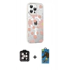 MARSİLYAN™- iPhone 14 Pro Max Kılıf Yörünge Işık Prime - Siyah 18D Cam Ekran Koruyucu + PVD Metal Kamera Lens - TU