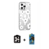 MARSİLYAN™- iPhone 14 Pro Max Kılıf Yörünge Işık Prime - Siyah 18D Cam Ekran Koruyucu + PVD Metal Kamera Lens - TU