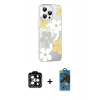MARSİLYAN™- iPhone 14 Pro Max Kılıf Yörünge Işık Prime - Siyah 18D Cam Ekran Koruyucu + PVD Metal Kamera Lens - TU