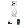 MARSİLYAN™- iPhone 14 Pro Max Kılıf Yörünge Işık Prime - Siyah 360 Mat Full Body Arka Koruyucu + Gümüş Bilvis Titan Kamera Lens
