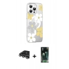 MARSİLYAN™- iPhone 14 Pro Max Kılıf Yörünge Işık Prime - Siyah 360 Mat Full Body Arka Koruyucu + Raze Metal Kamera Lens - GS