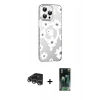 MARSİLYAN™- iPhone 14 Pro Max Kılıf Yörünge Işık Prime - Siyah 360 Mat Full Body Arka Koruyucu + Raze Metal Kamera Lens - GS
