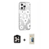 MARSİLYAN™- iPhone 14 Pro Max Kılıf Yörünge Işık Prime - Siyah 6D Mat Seramik Hayalet Nano Ekran Koruyucu + PVD Metal Kamera Lens - TU