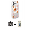 MARSİLYAN™- iPhone 14 Pro Max Kılıf Yörünge Işık Prime - Siyah 6D Mat Seramik Hayalet Nano Ekran Koruyucu + PVD Metal Kamera Lens - TU