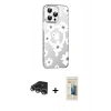 MARSİLYAN™- iPhone 14 Pro Max Kılıf Yörünge Işık Prime - Siyah 6D Mat Seramik Hayalet Nano Ekran Koruyucu + Raze Metal Kamera Lens - GS