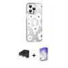MARSİLYAN™- iPhone 14 Pro Max Kılıf Yörünge Işık Prime - Siyah Bilvis 5in1 3D Magic Cam Ekran Koruyucu + Raze Metal Kamera Lens - GS