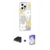 MARSİLYAN™- iPhone 14 Pro Max Kılıf Yörünge Işık Prime - Siyah Bilvis 5in1 3D Magic Cam Ekran Koruyucu + Raze Metal Kamera Lens - GS