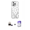 MARSİLYAN™- iPhone 14 Pro Max Kılıf Yörünge Işık Prime - Siyah Bilvis 5in1 3D Magic Cam Ekran Koruyucu + Siyah Bilvis Titan Kamera Lens